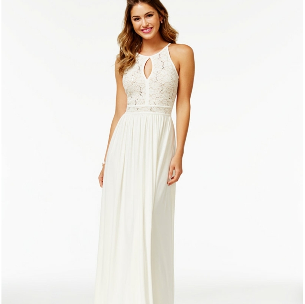 Morgan & Company Juniors' Sequined Lace Dress